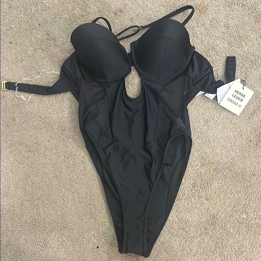 Herve Leger x forever 21 Black Cutout Swimsuit